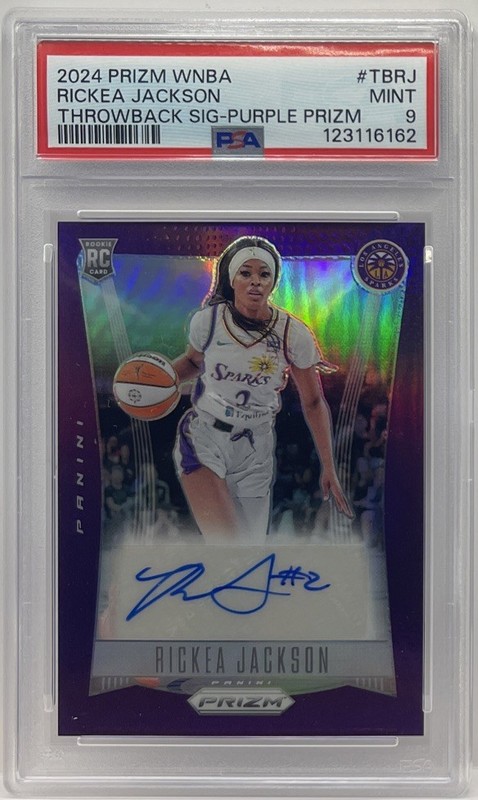 2024 Panini Prizm WNBA Rickea Jackson Purple Auto #/49 Rookie PSA 9 MINT Sparks