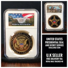 United States Presidential Seal/Secret Service Coin In Display Slab Black Edition