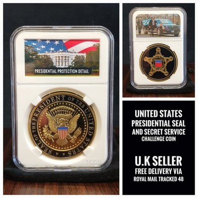 United States Presidential Seal/Secret Service Coin In Display Slab Black Edition