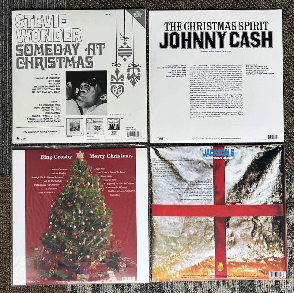 Merry Christmas Vinyl - Stevie Wonder, Johnny Cash, Bing Crosby, Jackson 5 - NEW - Image 2 of 2