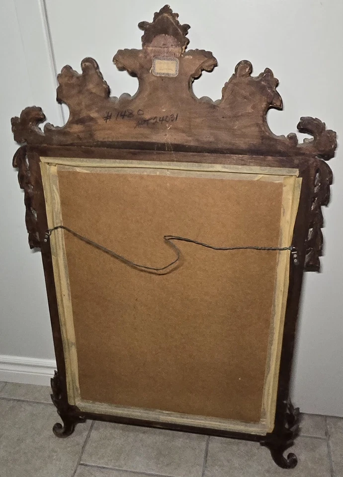 Antique Baroque Mirror Gold Gilded Montreal Canada The Eaton RARE  - Image 3 of 4
