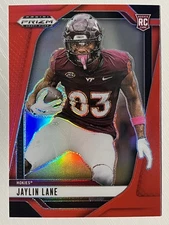 Jaylin Lane 2025 Panini Prizm Draft Picks Red Prizm RC 275/399 Virginia Tech