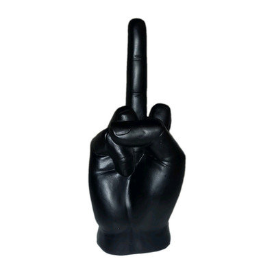 Middle Finger Poly Resin Decor Black New Funny Joke Lifesized