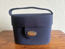 Pochette vintage Christian Dior Parfums Navy Vanity Box larghezza usata