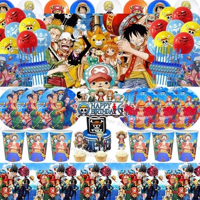 Luffy One Piece Anime Pirate King Theme Tableware Girl Boy Favor Event Gifts Bir