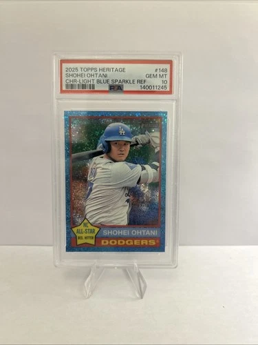 2025 Topps Heritage Shohei Ohtani Light Blue Sparkle Refractor #148 PSA 10 Gem