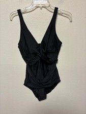 NWT One Piece Swimsuit Beach Summer Vacation Black Size Large Women