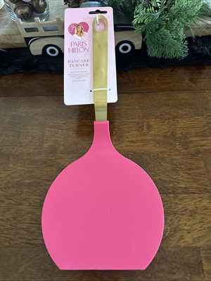 #ad NWT Paris Hilton Designer Jumbo Pancake Turner Hot Pink Gold Stainless Nonstick $16.25
