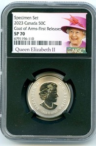 2023 CANADA 50 CENT NGC SP70 QUEEN ELIZABETH HALF DOLLAR FIRST RELEASES