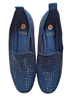 Wie neu! Ballerinas von la strada, schwarz, Gr. 38, mit Steinen, glänzend