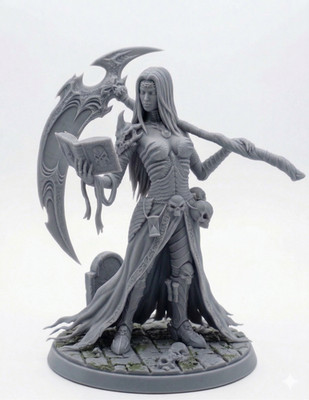 Necromancer Queen Resin Miniature 3D Printed 32mm D&D Tabletop RPG Fantasy