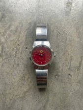 Orologio Vintage Ferrari Quadrante Rosso Quarzo Uomo Acciaio Inox Argento/Rosso