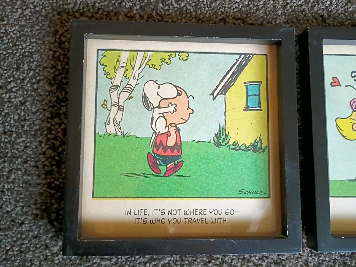 Hallmark Peanuts Charlie Brown Snoopy Sally Rare Framed Art