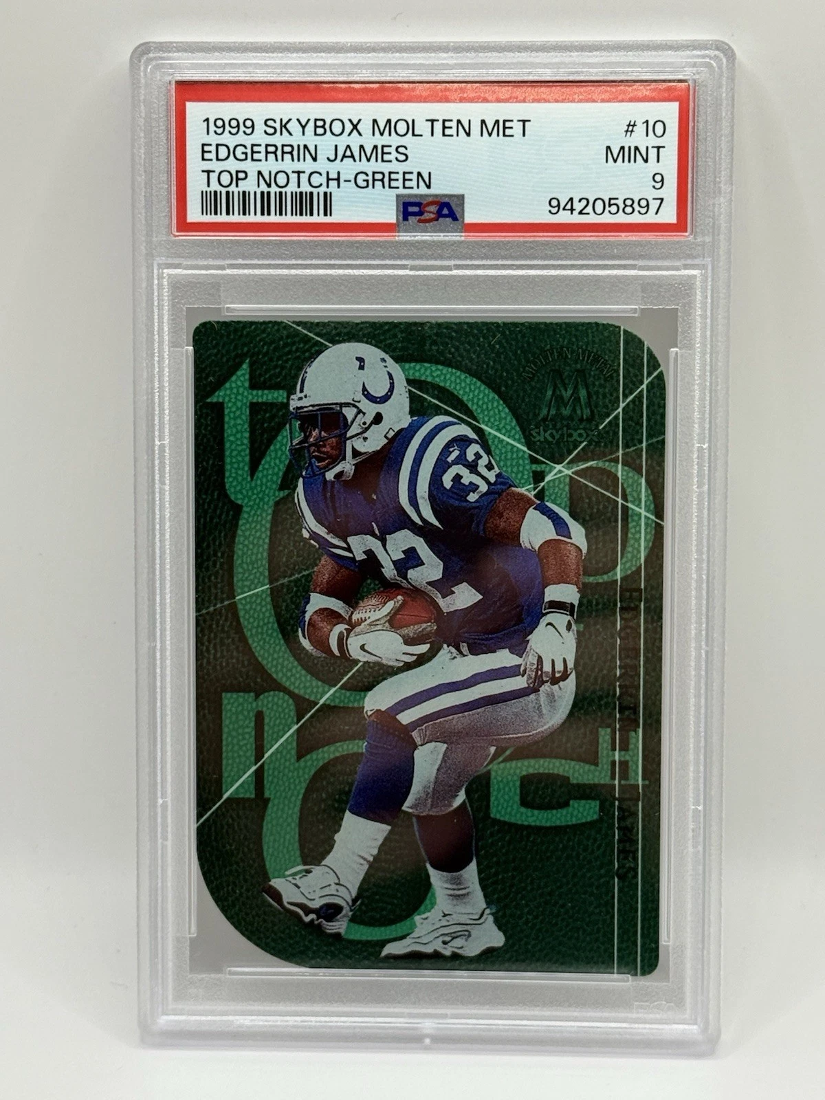Edgerrin James Skybox Molten Metal Top Notch #10 Green