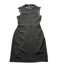 Express Black Lace Halter Sheath Dress Womens Size 0 Cocktail Mini LBD Formal