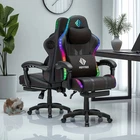 RGB Gaming Chair Bluetooth Speakers Massage Ergonomic High Back & Footrest