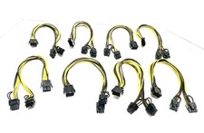  8 Pack 12.5" PCI-E Power Splitter Cable 8-pin Female to Dual 8 pin 6 2 Male