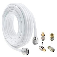 N Male to N Male Coaxial Cable 50ft - 3D-FB  Includes N-N  N-SMA White