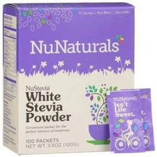 NuNaturals White Stevia Powder Blend 100 Pkts