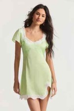 LoveShackFancy Aubrietta Mini Dress Embroidered Lace Flutter Sleeve Ribbon XS 2