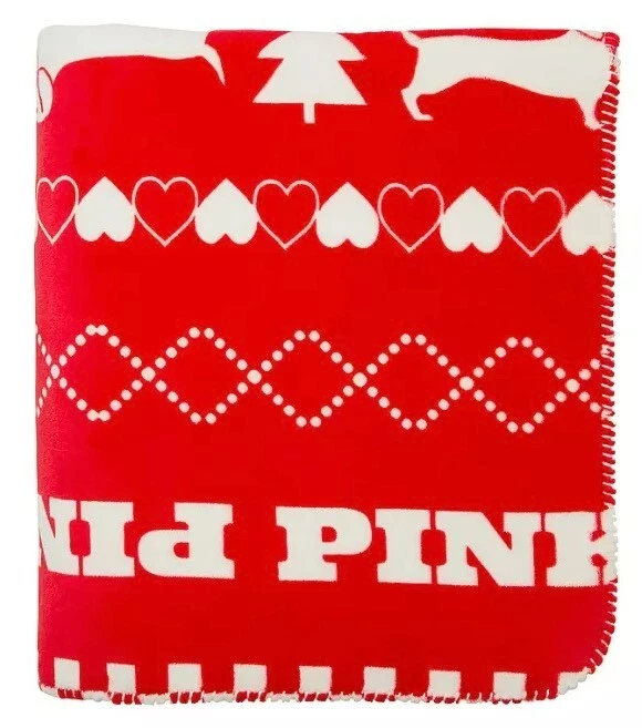 Victoria's Secret 粉红色夏尔巴人毛绒毯狗超柔软 50 x 60 免费托特包 — 第 4/4 张图片