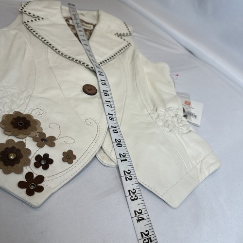 Wilson Leather Ivory Vest Women’s XS Studded Luxurious Premium Made NWT $158 - Picture 10 of 10