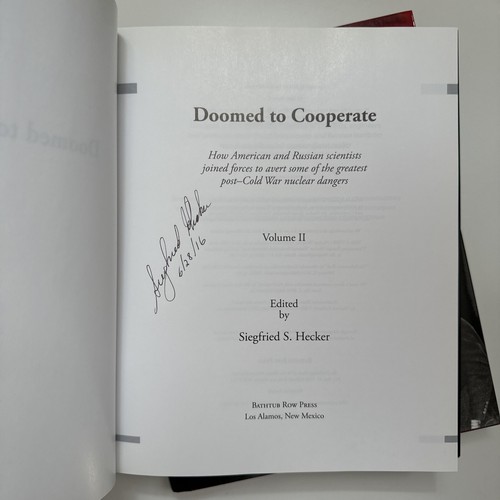 Signed 1st! Doomed to Cooperate by LANL Nuclear Weapons Expert Sig Hecker HCDJVG - Bild 11 von 18