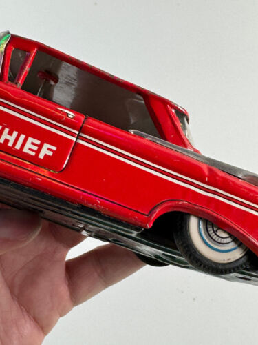 vtg Bandai Yonezawa Japan Friction Fire Chief toy car NICE firechief - Picture 12 of 17