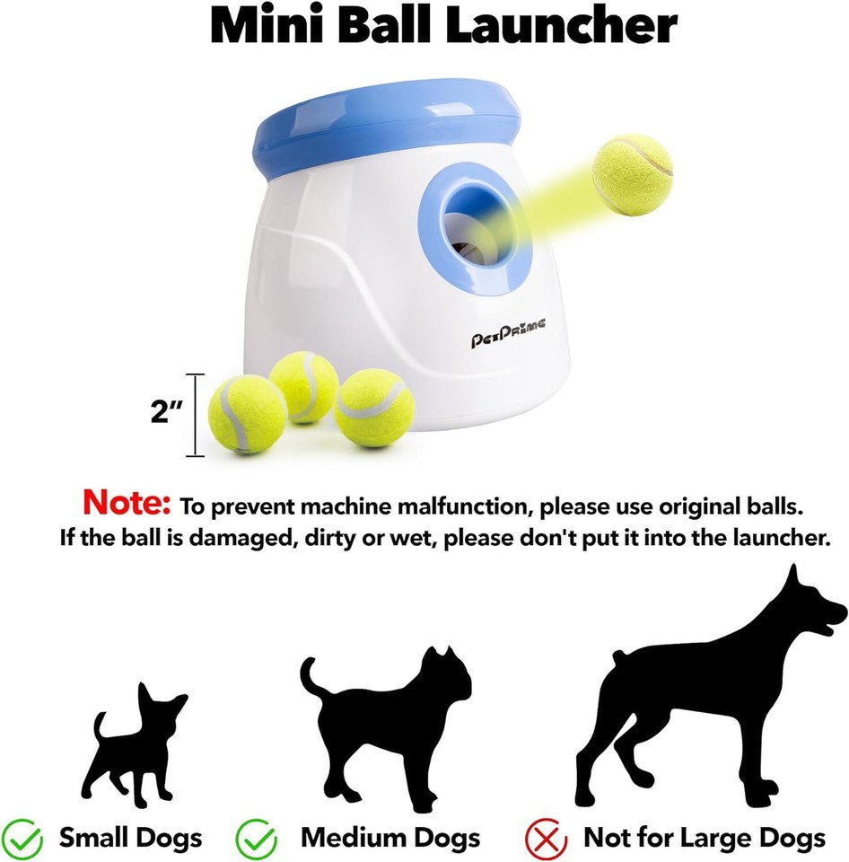 PetPrime Automatic Dog Ball Thrower Launcher for Small and Medium Dogs