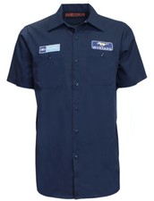 Ford Mustang Blue Pit Mechanic Button Down Wo...