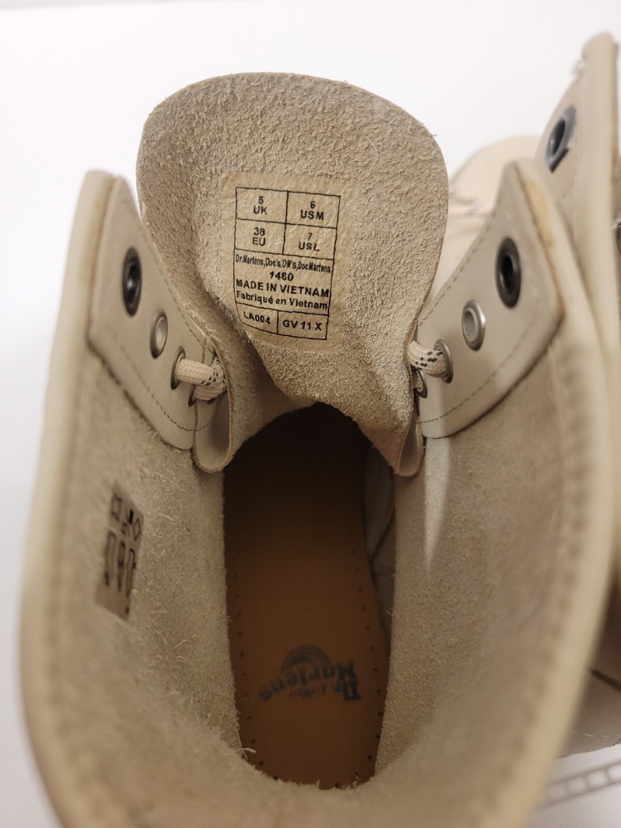 Dr. Martens 1460 Milled Nubuck WP Parchment Beige Boot SIZE