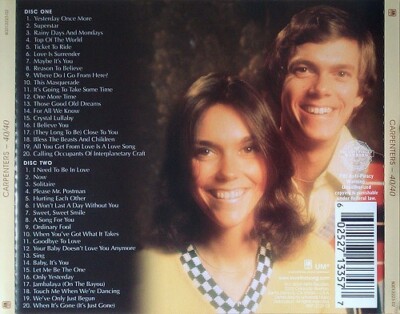 40/40 by Carpenters (CD 2-Disc Set, 2009) 602527133577| eBay