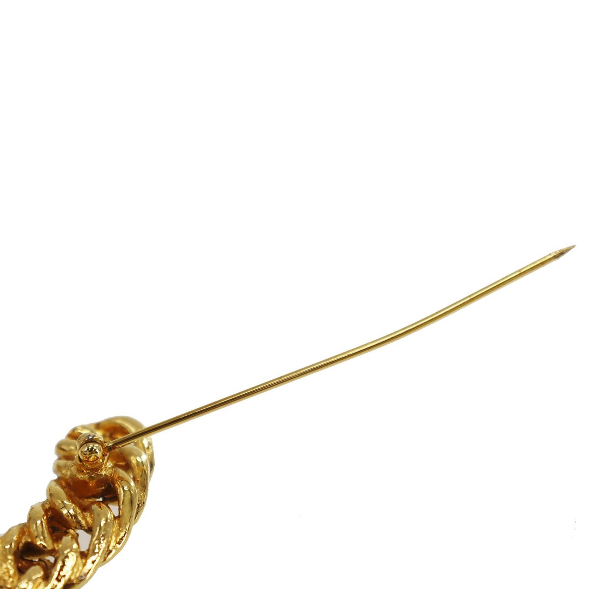 CHANEL CC Logos Used Pin Brooch Gold Plated 1107 France