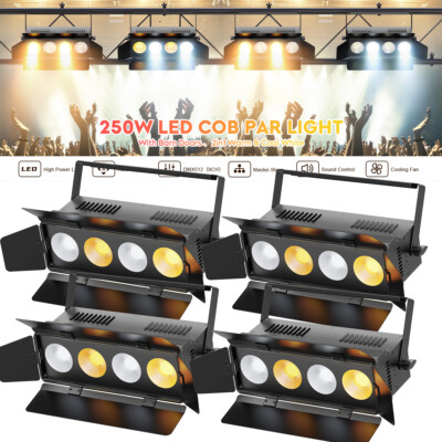 250W 4EYES COB LED Par Light Warm Cool White Audience Blinder Light DMX Stage DJ