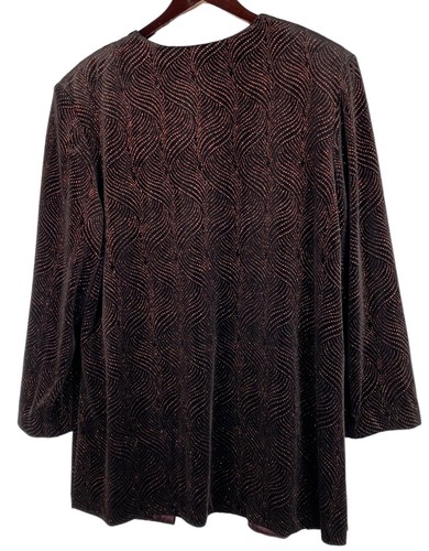 R&M Richards Sz 22W 3X Jacket Built in Top 2 Pc. Brown Bronze Sparkle Wedding r - Picture 3 of 5