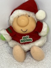 Vintage Ziggy Plush Jolly Holidays Doll Toy 8 Inch Red  White Santa Outfit