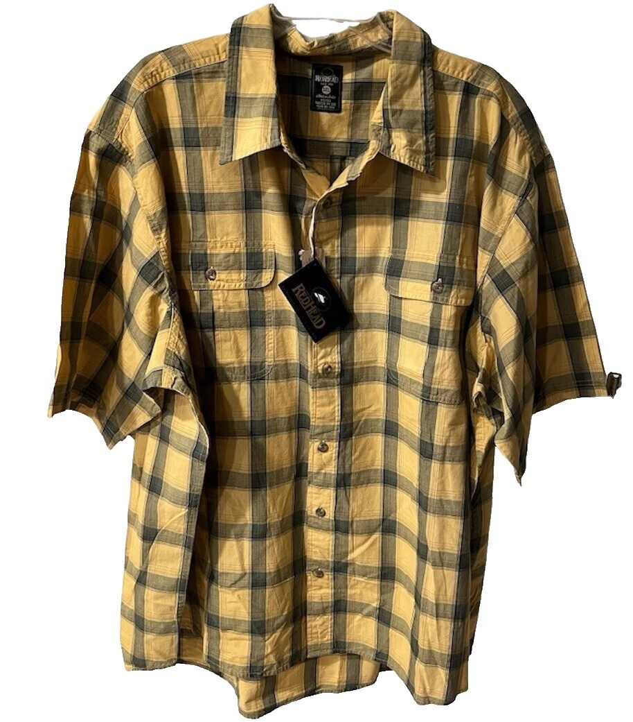 RedHead Short Sleeve Regular Fit Casual Button-Down Shirts for Men