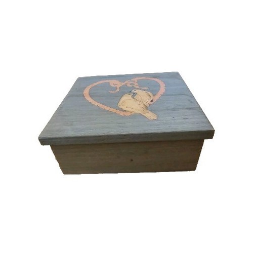 San Francisco Music Box Co Italy Heart And Dove Inlaid Wood Music Jewelry Box - Picture 2 of 5