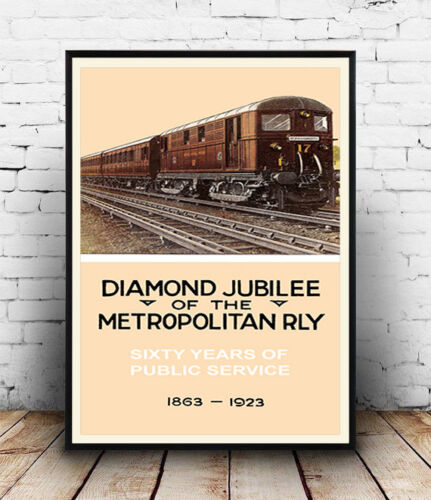 Jubileo de Diamante: Publicidad ferroviaria vintage, póster de reproducción, arte de pared. - Imagen 1 de 2