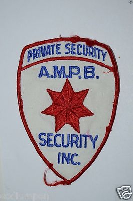 WOW Old Original Vintage Private Security Large 6'' Patch A.M.P.B Red Star Emblem