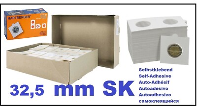 25 Hartberger Coin Holder 32.5 Mm Self Adhesive Format 50X50 Mm 8320325