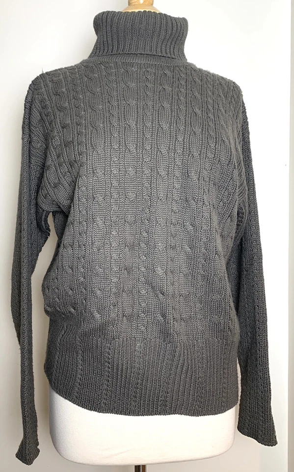 Suéter de esquí vintage Nils para mujer talla L años 80 90 lana retro gris verde esquí Apres Foto 3 de 4