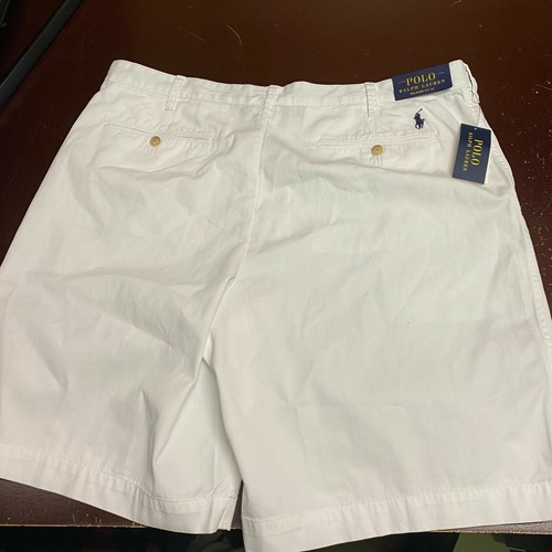 Polo Ralph Lauren Mens White Flat Front Classic Comfort Chino Shorts Size 40 - Picture 2 of 5