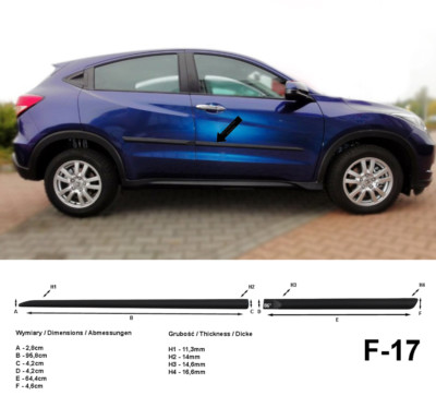 Seitenschutzleisten schwarz für Honda HR-V II 2. Generation SUV ab Baujahr 2015-