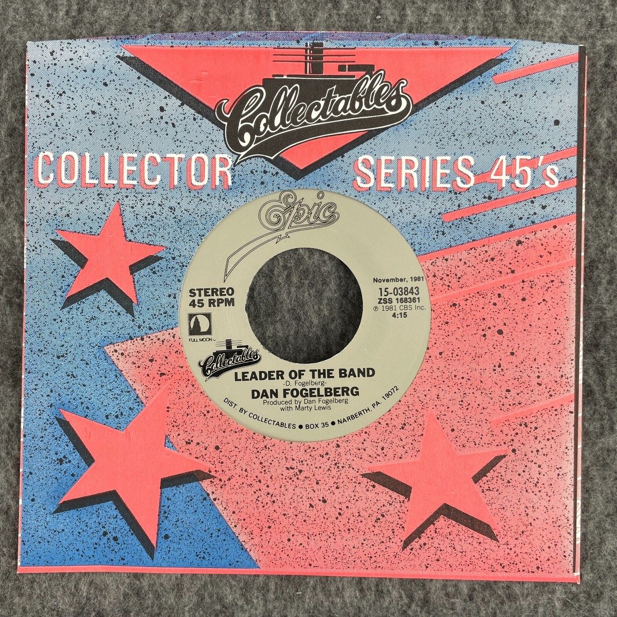DAN FOGELBERG Leader Of The Band /Run For The Roses 45