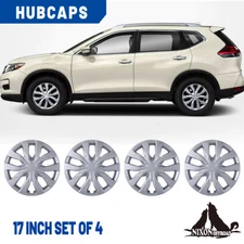 4 Silver Lacquer 17" Hub Caps Snap On for 2014-2020 Nissan Rogue Wheel Covers 