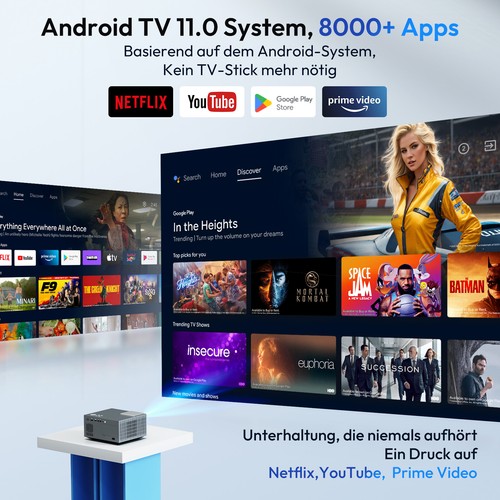 Real 4K Projektor 25000LMS 1080P Full HD Beamer WiFi LED Heimkino HDMI Bluetooth - Bild 8 von 17