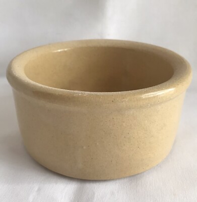 Vintage R R P Co Roseville Ohio USA Dog Dish Pottery Crock Stoneware 250- 