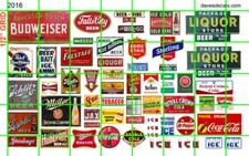 2016 DAVES DECALS ASSORTED SMALL BEER SIGNAGE...