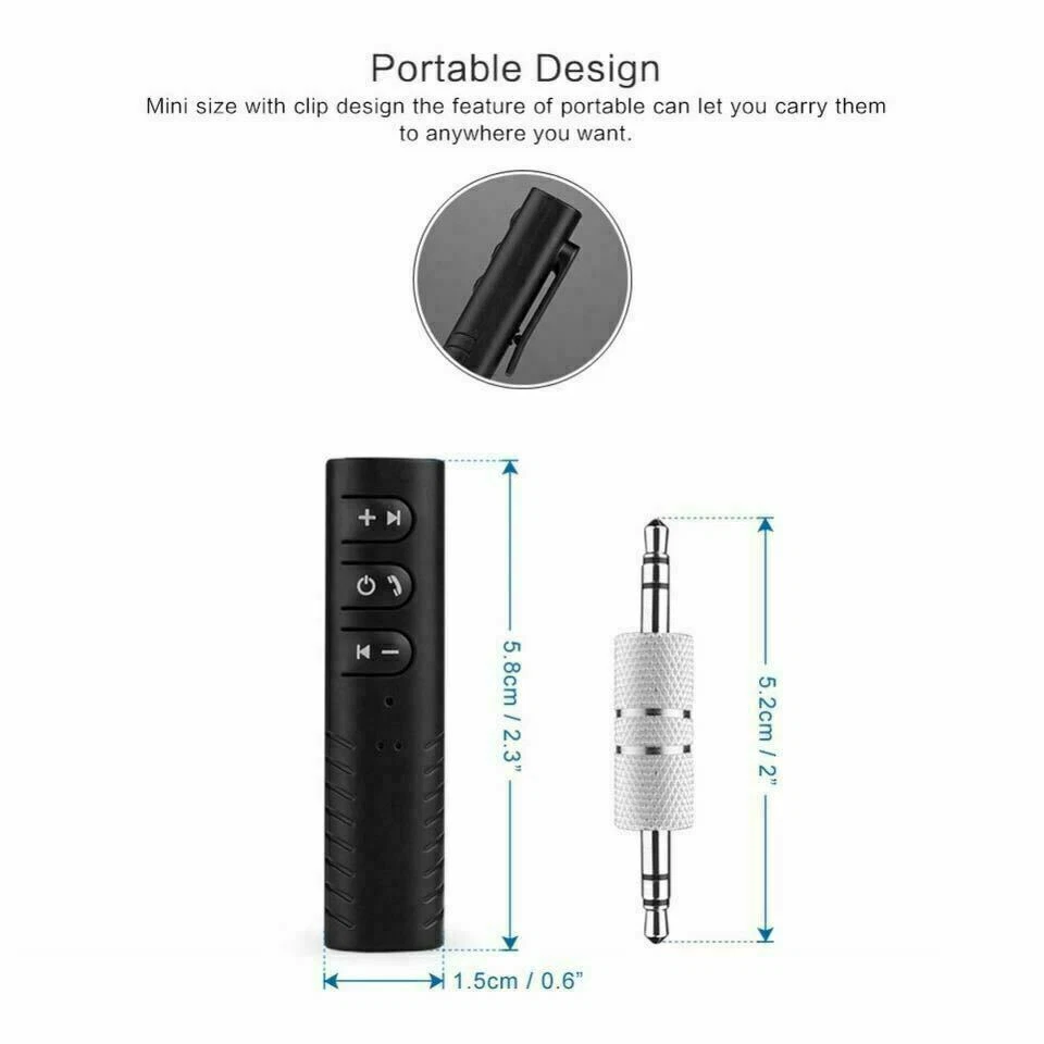 Wireless Bluetooth Receiver 3.5mm AUX Audio Stereo Music Hands Free Car BT#153 - Image 4 of 4